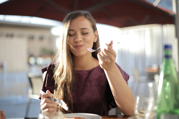 Woman Eating Healthy Food