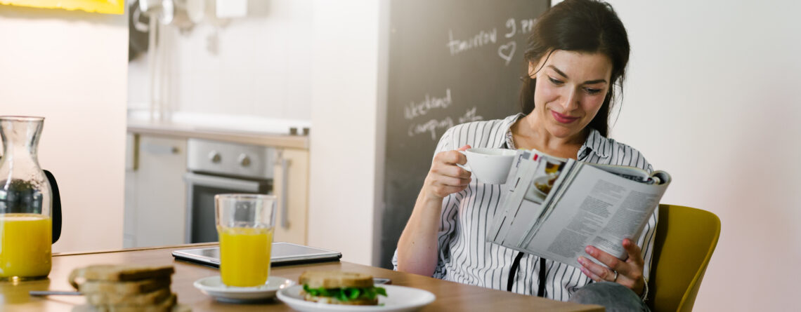 woman happy routine